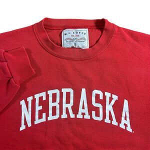 Vtg Nebraska Huskers Spell Out Crewneck Men’s Large MJ Soffe Heavyweight USA 90s